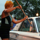 Illustration for article titled Noir Leather Bikini Car Wash Meetup Pictures